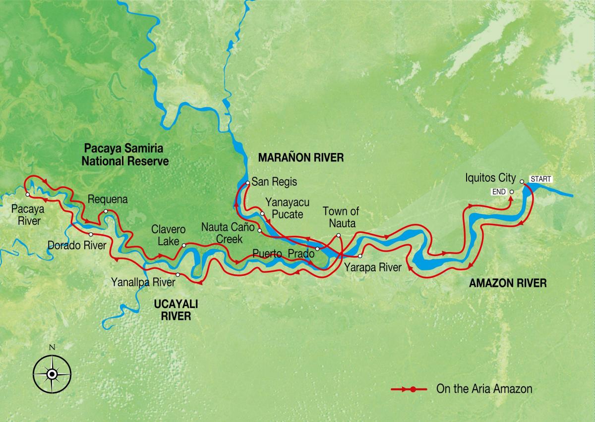 რუკა amazon მდინარე პერუს