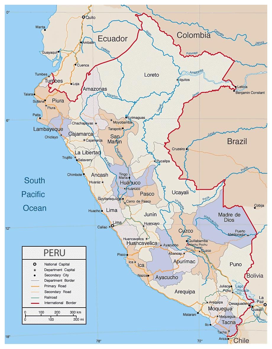map დეტალური რუკა პერუს