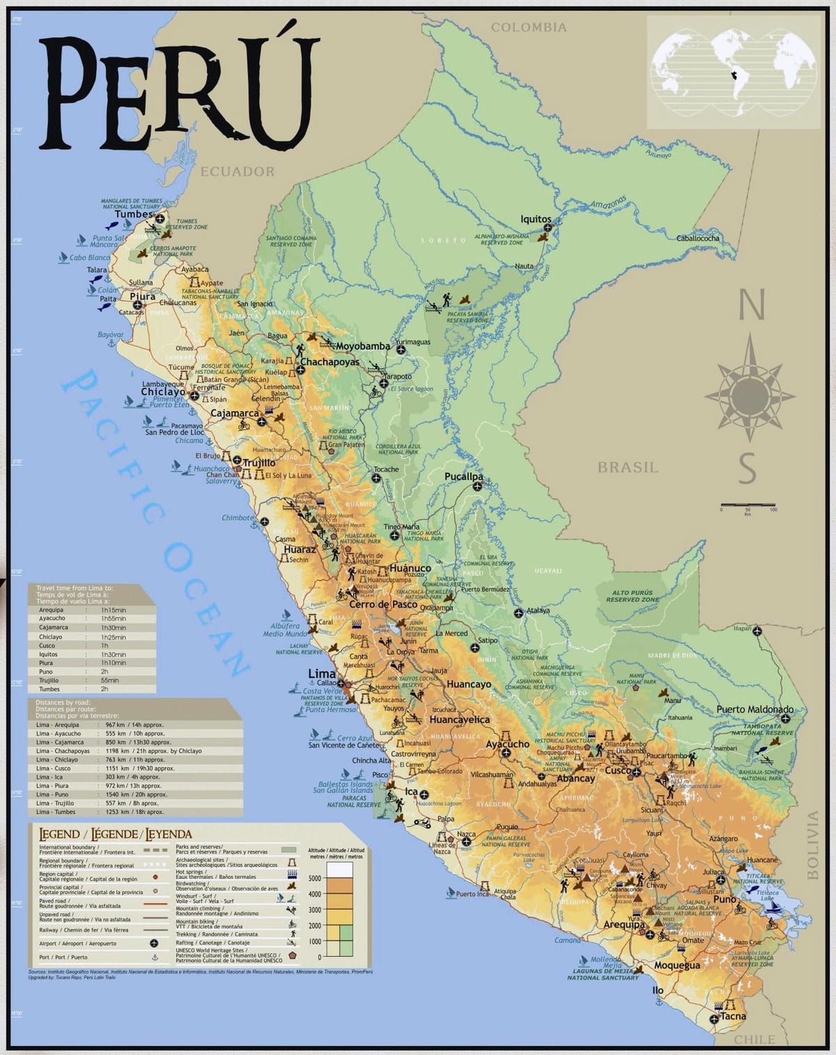 რუკა პერუს მოგზაურობა