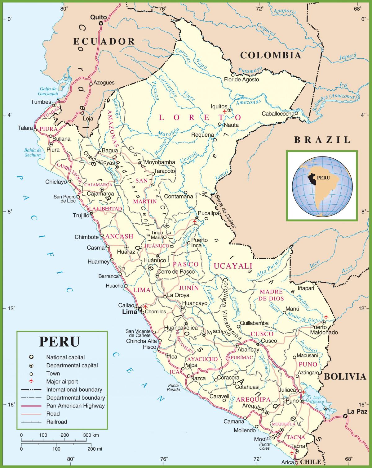 რუკა, პოლიტიკური რუკა პერუს