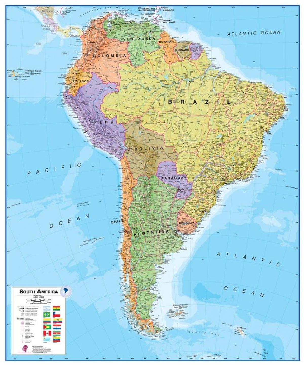 რუკა პერუს სამხრეთ ამერიკა