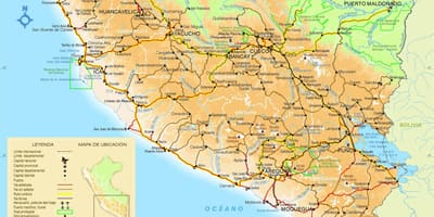 რუკა სამხრეთ პერუს