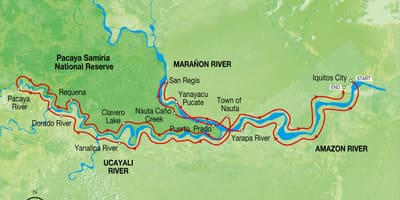 რუკა amazon მდინარე პერუს